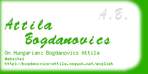 attila bogdanovics business card